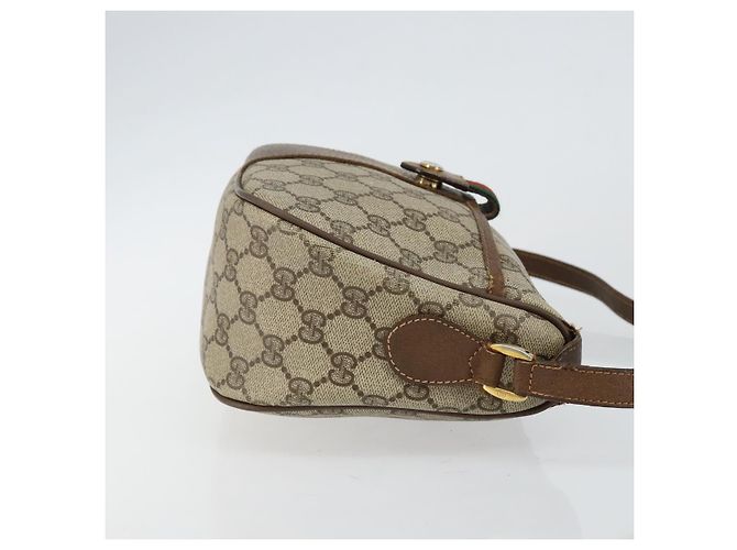 Borsa a Spalla Gucci GG Supreme Web Sherry Line Beige Oro 89 02 032 Auth bs29622 D'oro - vista 3