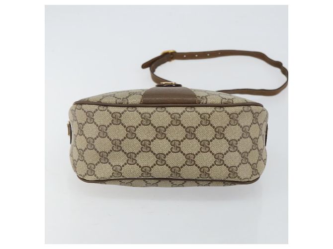 Borsa a Spalla Gucci GG Supreme Web Sherry Line Beige Oro 89 02 032 Auth bs29622 D'oro - vista 5