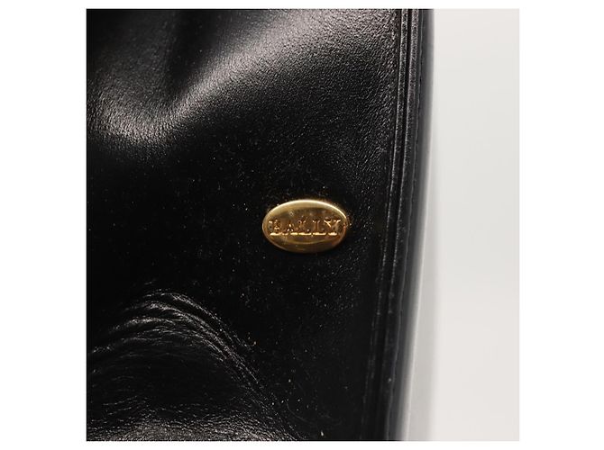 BALLY Borsa a Spalla in Pelle Nera e Oro Auth 143333 Nero D'oro - vista 10