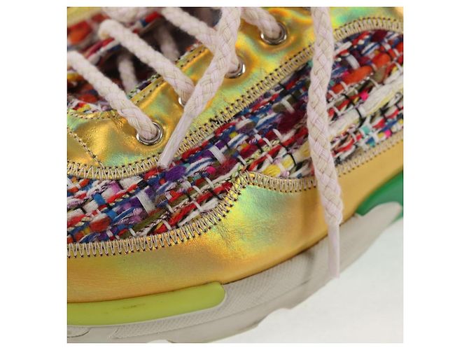 Sneakers CHANEL Tweed Multicolore CC Auth 138473M - vista 15
