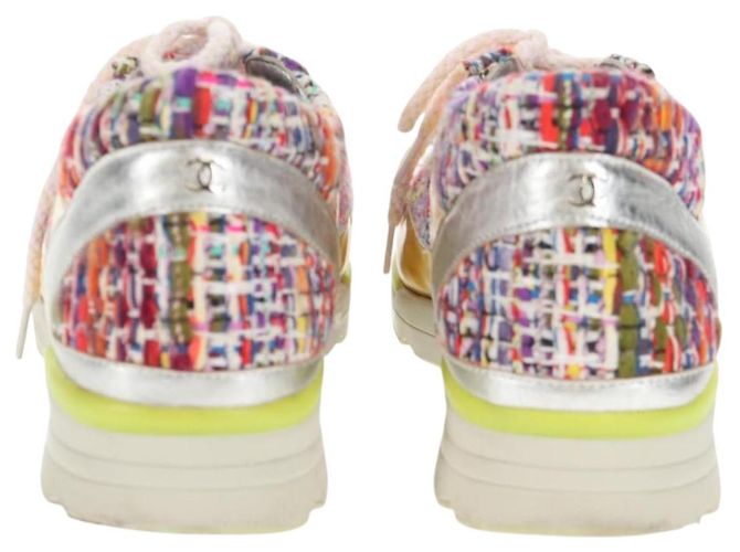 Sneakers CHANEL Tweed Multicolore CC Auth 138473M - vista 5