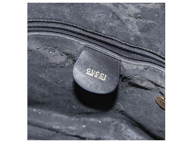 Borsa a mano in pelle Gucci Bamboo nera e oro 001 1998 1638 Auth 142437 Nero D'oro - vista 19