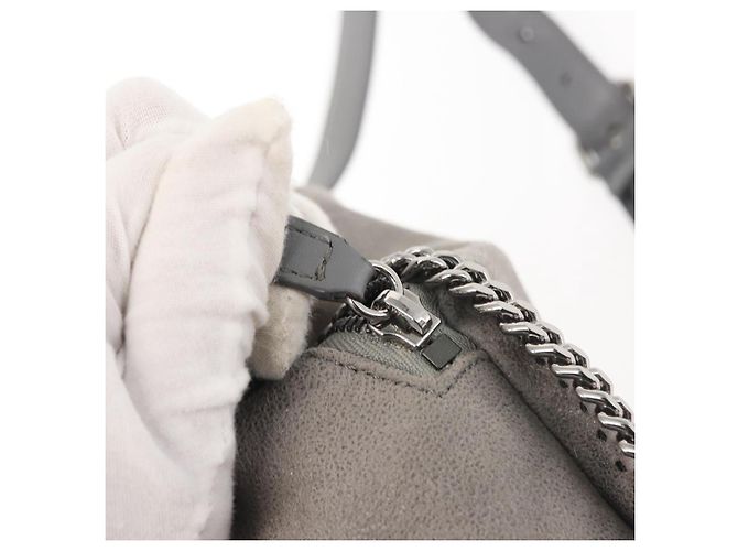 Autre Marque Zaino Falabella in suede grigio argento di Stella McCartney 410905 Auth am9133 - vista 10