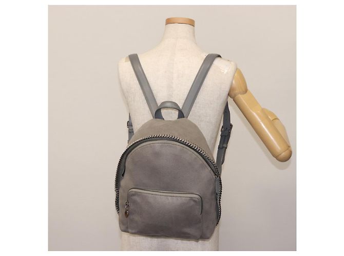 Autre Marque Zaino Falabella in suede grigio argento di Stella McCartney 410905 Auth am9133 - vista 25