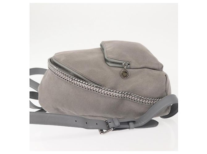Autre Marque Zaino Falabella in suede grigio argento di Stella McCartney 410905 Auth am9133 - vista 4
