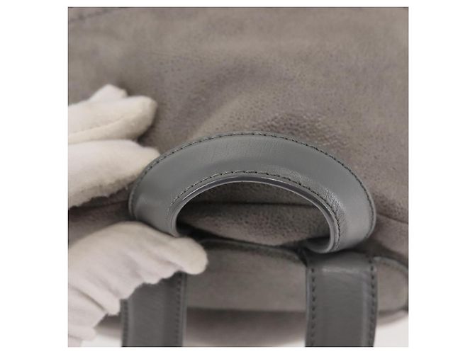 Autre Marque Zaino Falabella in suede grigio argento di Stella McCartney 410905 Auth am9133 - vista 7