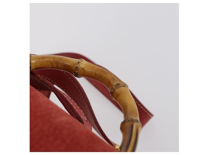 Bamboo Zaino in Bambù GUCCI Camoscio Rosso Oro 003 2058 0030 Auth th6356 D'oro - vista 14