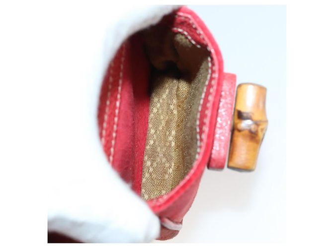 Bamboo Zaino in Bambù GUCCI Camoscio Rosso Oro 003 2058 0030 Auth th6356 D'oro - vista 25