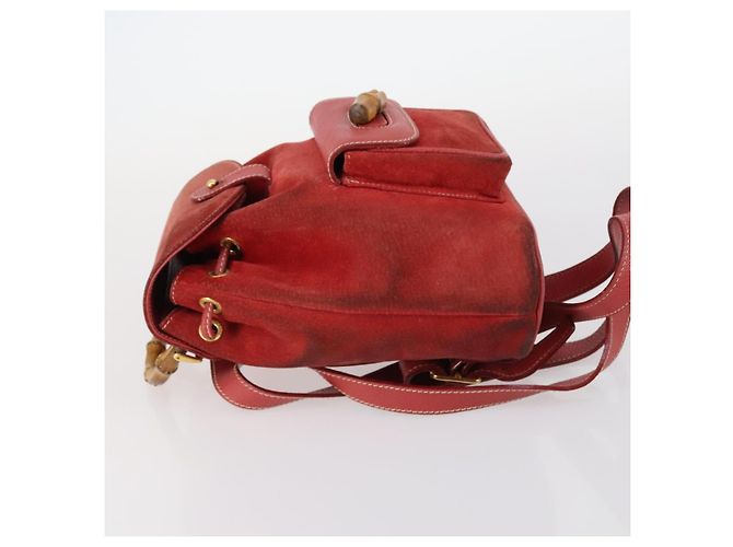 Bamboo Zaino in Bambù GUCCI Camoscio Rosso Oro 003 2058 0030 Auth th6356 D'oro - vista 4