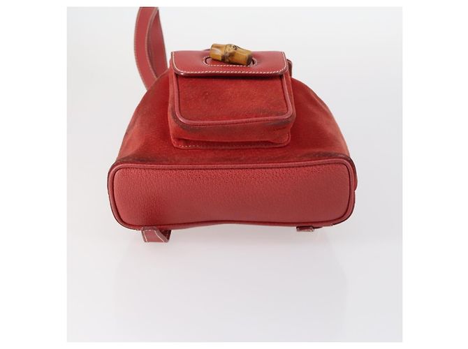 Bamboo Zaino in Bambù GUCCI Camoscio Rosso Oro 003 2058 0030 Auth th6356 D'oro - vista 5