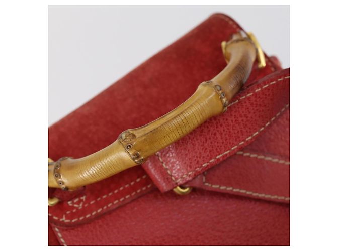 Bamboo Zaino in Bambù GUCCI Camoscio Rosso Oro 003 2058 0030 Auth th6356 D'oro - vista 7