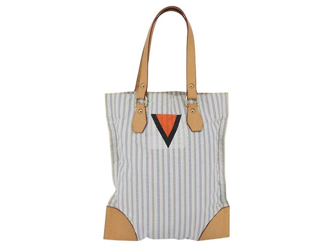 LOUIS VUITTON Borsa Tote Tangier Nylon Bianco M40024 LV Auth gh818 - vista 13
