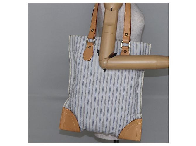 LOUIS VUITTON Borsa Tote Tangier Nylon Bianco M40024 LV Auth gh818 - vista 21