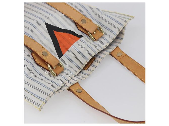 LOUIS VUITTON Borsa Tote Tangier Nylon Bianco M40024 LV Auth gh818 - vista 6