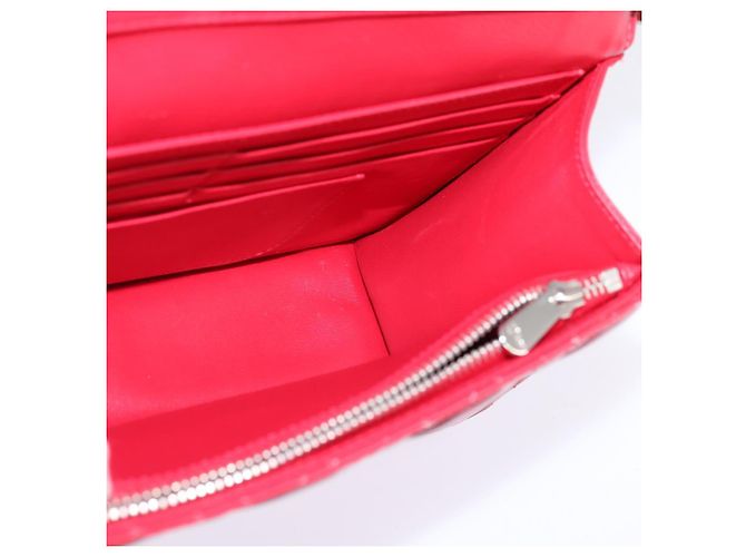 Borsa a Spalla Canage Chain Christian Dior Smalto Rosso Argento Auth 144835 - vista 20