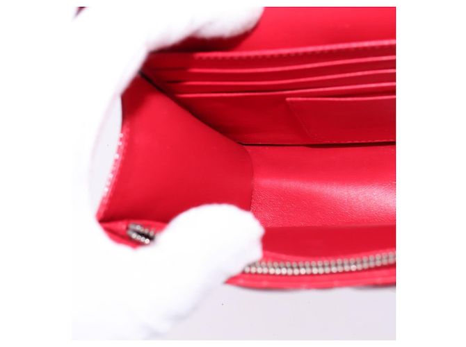 Borsa a Spalla Canage Chain Christian Dior Smalto Rosso Argento Auth 144835 - vista 21