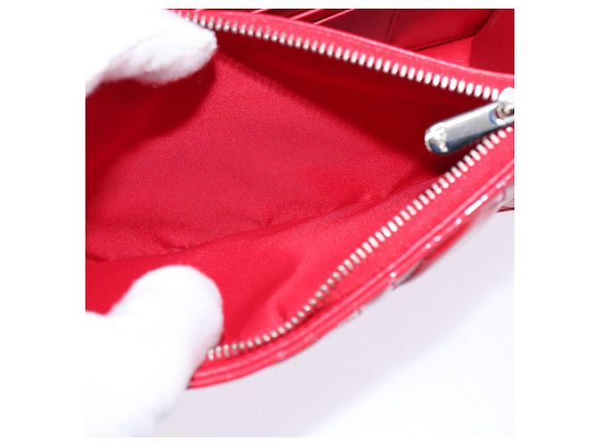 Borsa a Spalla Canage Chain Christian Dior Smalto Rosso Argento Auth 144835 - vista 23
