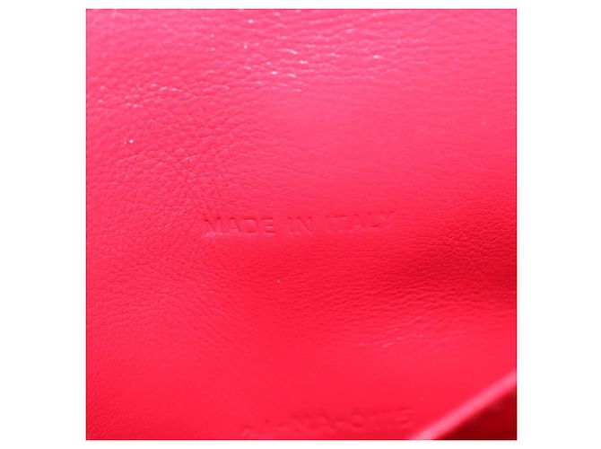 Borsa a Spalla Canage Chain Christian Dior Smalto Rosso Argento Auth 144835 - vista 24