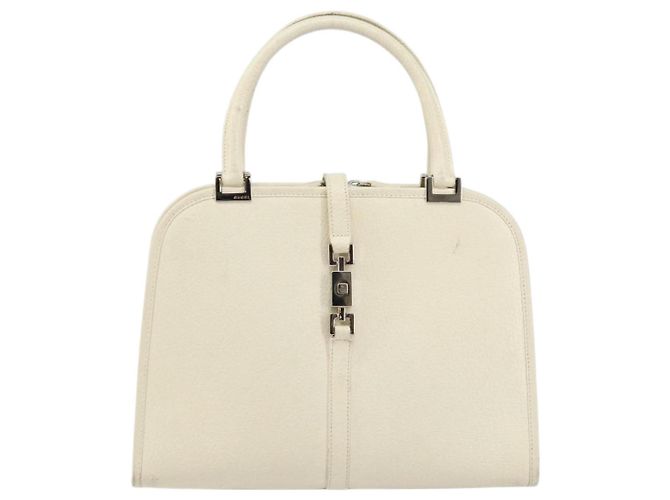Borsa a mano GUCCI Jackie in pelle bianca argento 002 1071 Auth ti3434 Bianco - vista 13