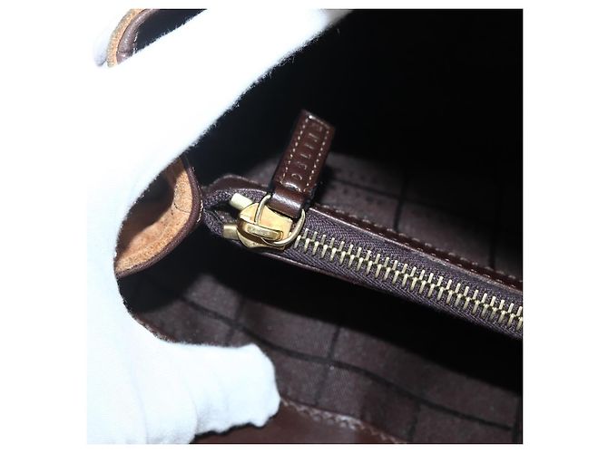 Céline Borsa a mano in tela Macadam C di CELINE marrone e oro Auth 144381 D'oro - vista 10