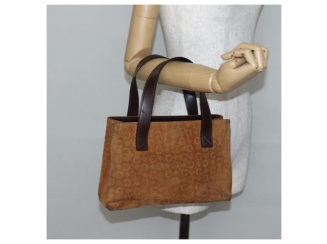Céline Borsa a mano in tela Macadam C di CELINE marrone e oro Auth 144381 D'oro - vista 22