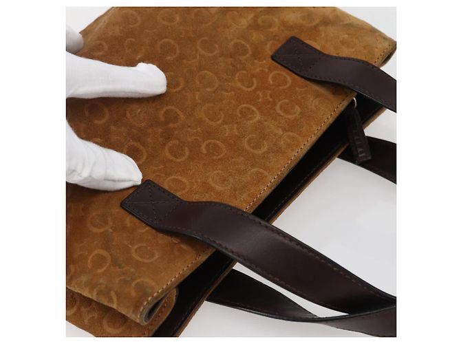 Céline Borsa a mano in tela Macadam C di CELINE marrone e oro Auth 144381 D'oro - vista 6