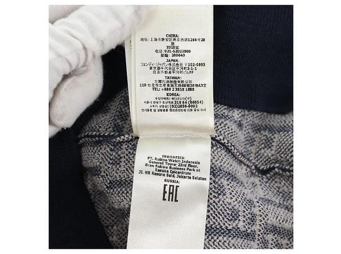 Polo in Lana FENDI Blu Navy Auth am9150M - vista 12