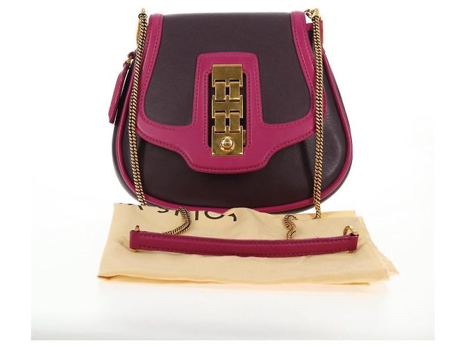 LOUIS VUITTON Borsa a Spalla Trappezio Art Deco in Pelle Rosa M97085 Auth 141216V Bordò - vista 12