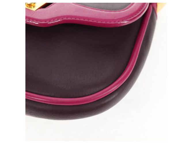 LOUIS VUITTON Borsa a Spalla Trappezio Art Deco in Pelle Rosa M97085 Auth 141216V Bordò - vista 17