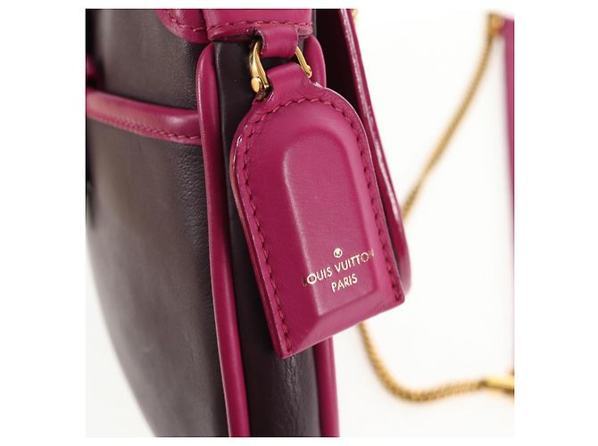 LOUIS VUITTON Borsa a Spalla Trappezio Art Deco in Pelle Rosa M97085 Auth 141216V Bordò - vista 20
