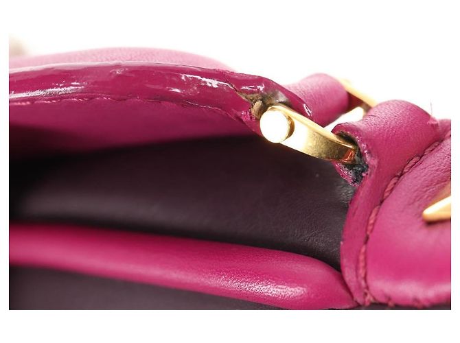 LOUIS VUITTON Borsa a Spalla Trappezio Art Deco in Pelle Rosa M97085 Auth 141216V Bordò - vista 8