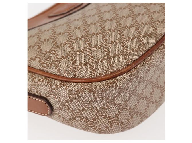 Céline Borsa a Spalla in Tela Macadam CELINE PVC Beige Oro Auth 144212 D'oro - vista 15