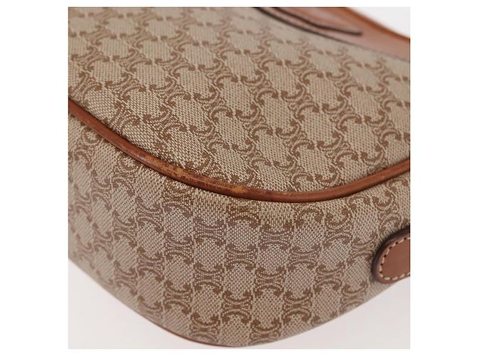 Céline Borsa a Spalla in Tela Macadam CELINE PVC Beige Oro Auth 144212 D'oro - vista 16