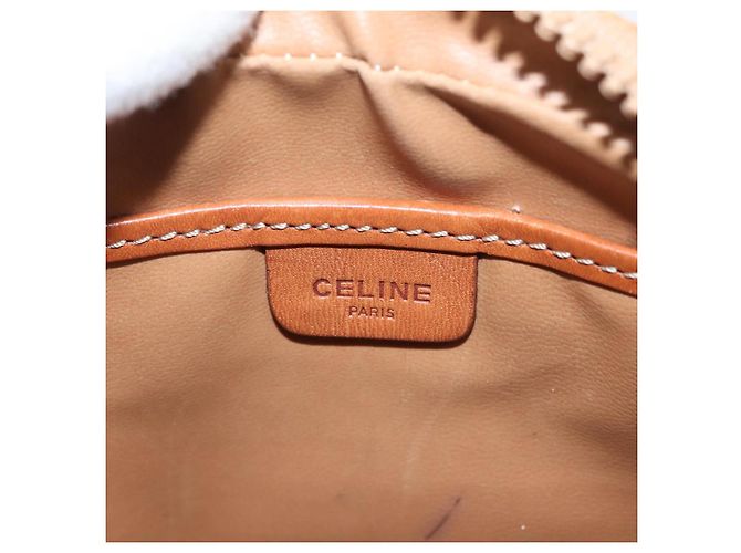Céline Borsa a Spalla in Tela Macadam CELINE PVC Beige Oro Auth 144212 D'oro - vista 19
