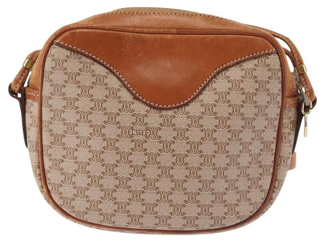 Céline Borsa a Spalla in Tela Macadam CELINE PVC Beige Oro Auth 144212 D'oro - vista 2
