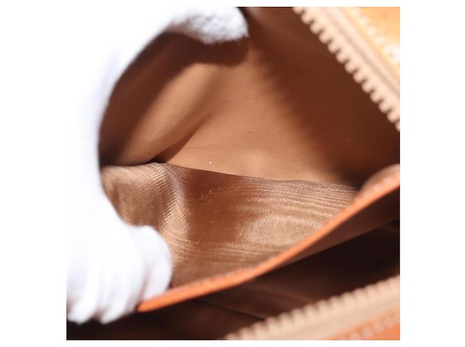Céline Borsa a Spalla in Tela Macadam CELINE PVC Beige Oro Auth 144212 D'oro - vista 22