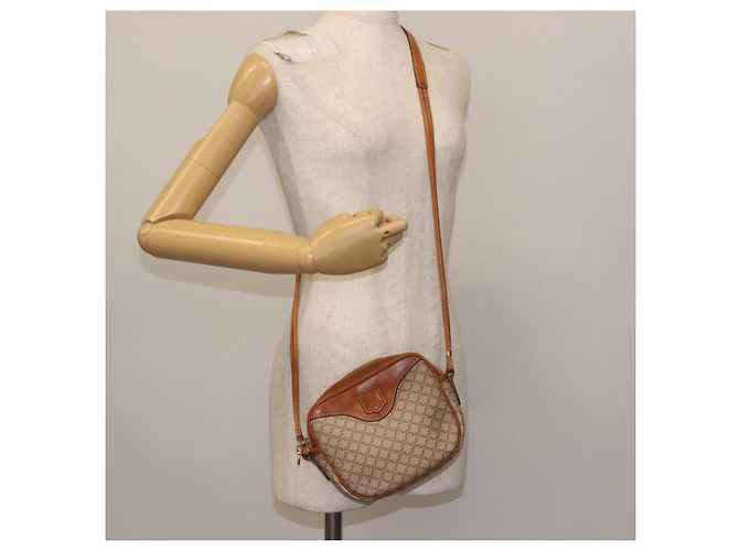 Céline Borsa a Spalla in Tela Macadam CELINE PVC Beige Oro Auth 144212 D'oro - vista 23