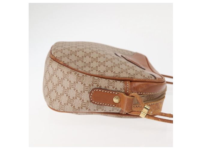 Céline Borsa a Spalla in Tela Macadam CELINE PVC Beige Oro Auth 144212 D'oro - vista 3