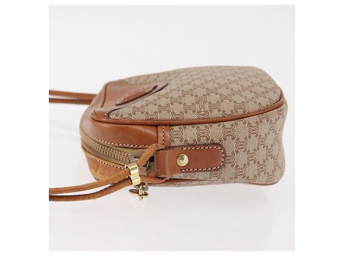 Céline Borsa a Spalla in Tela Macadam CELINE PVC Beige Oro Auth 144212 D'oro - vista 4