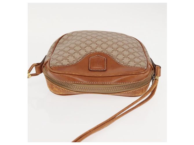Céline Borsa a Spalla in Tela Macadam CELINE PVC Beige Oro Auth 144212 D'oro - vista 6