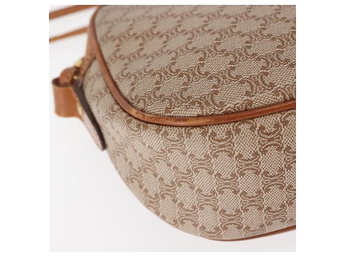 Céline Borsa a Spalla in Tela Macadam CELINE PVC Beige Oro Auth 144212 D'oro - vista 9