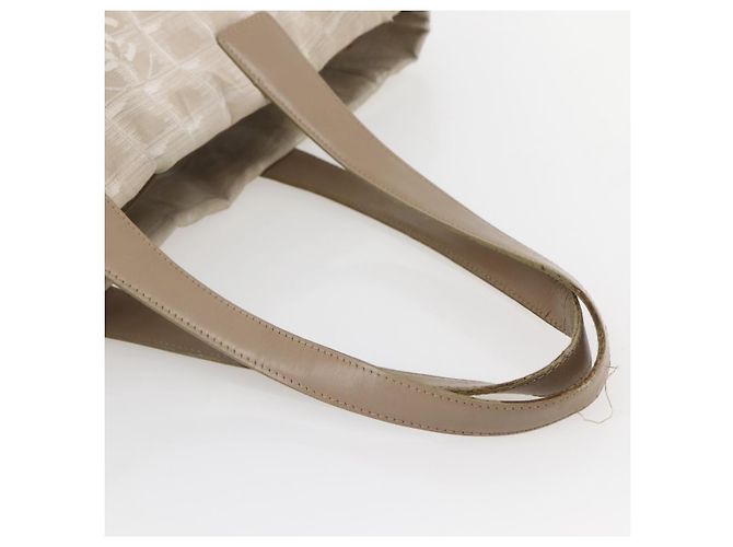 CHANEL Nuova Borsa Tote da Viaggio Nylon Beige Oro CC Auth ti3423 D'oro - vista 7