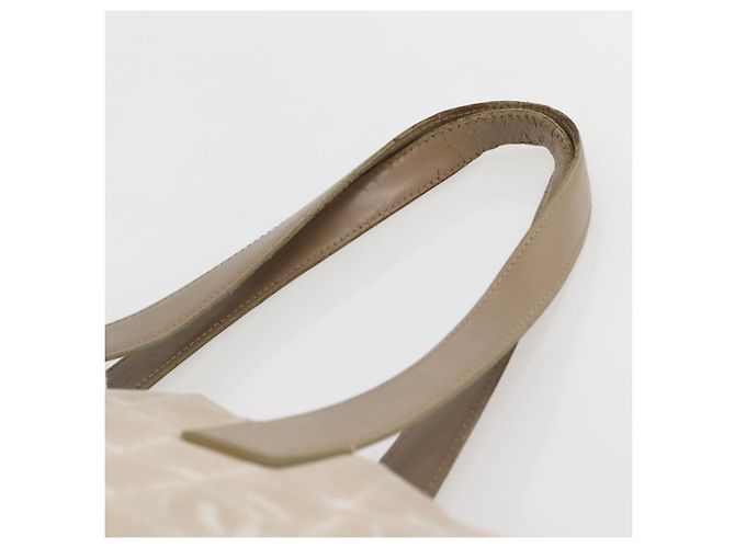 CHANEL Nuova Borsa Tote da Viaggio Nylon Beige Oro CC Auth ti3423 D'oro - vista 9