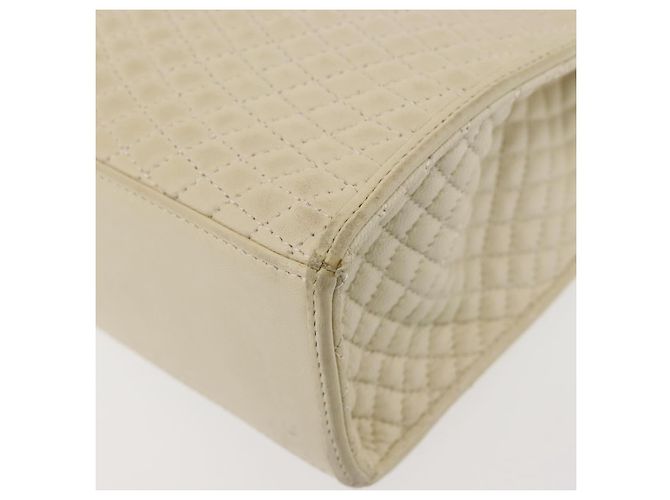 BALLY Borsa a Mano Trapuntata in Pelle Beige Oro Auth BA6460 D'oro - vista 14