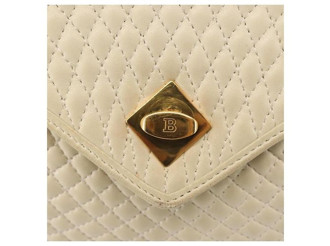 BALLY Borsa a Mano Trapuntata in Pelle Beige Oro Auth BA6460 D'oro - vista 17