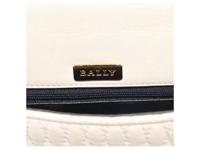 BALLY Borsa a Mano Trapuntata in Pelle Beige Oro Auth BA6460 D'oro - vista 18