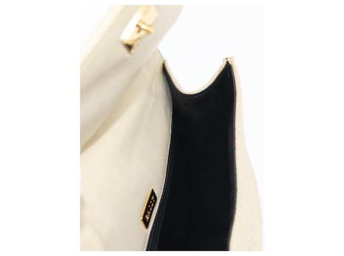 BALLY Borsa a Mano Trapuntata in Pelle Beige Oro Auth BA6460 D'oro - vista 19