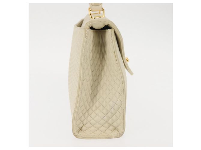 BALLY Borsa a Mano Trapuntata in Pelle Beige Oro Auth BA6460 D'oro - vista 4