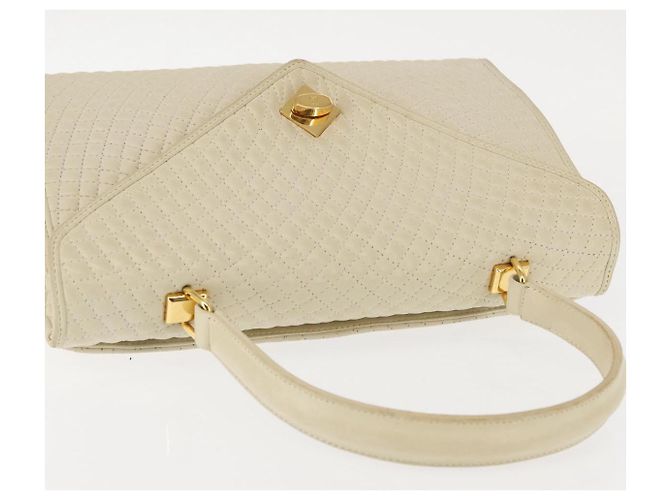 BALLY Borsa a Mano Trapuntata in Pelle Beige Oro Auth BA6460 D'oro - vista 6