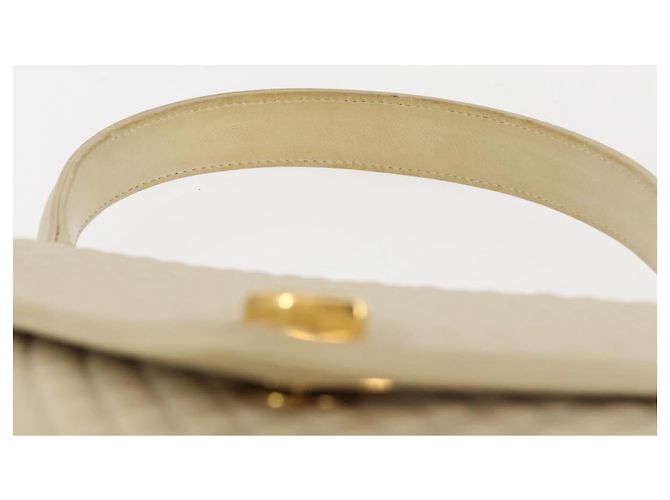 BALLY Borsa a Mano Trapuntata in Pelle Beige Oro Auth BA6460 D'oro - vista 8